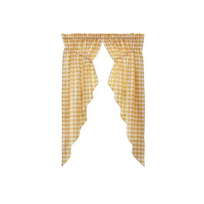 Buffalo Check Swag Pair by BrylaneHome in Yellow Window Curtain Swag