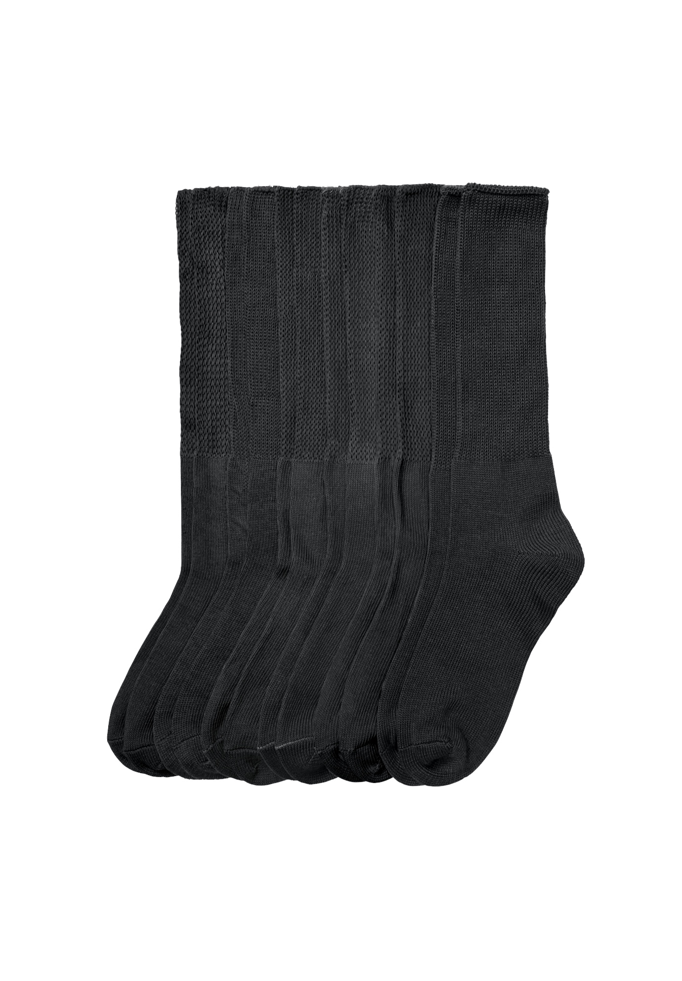 Plus Size Women's 6-Pack Rib Knit Socks by Comfort Choice in Black (Size 1X) Tights