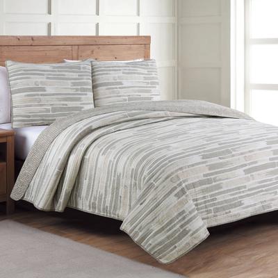 Algarve Quilt Set by American Home Fashion in Taupe (Size TWIN)