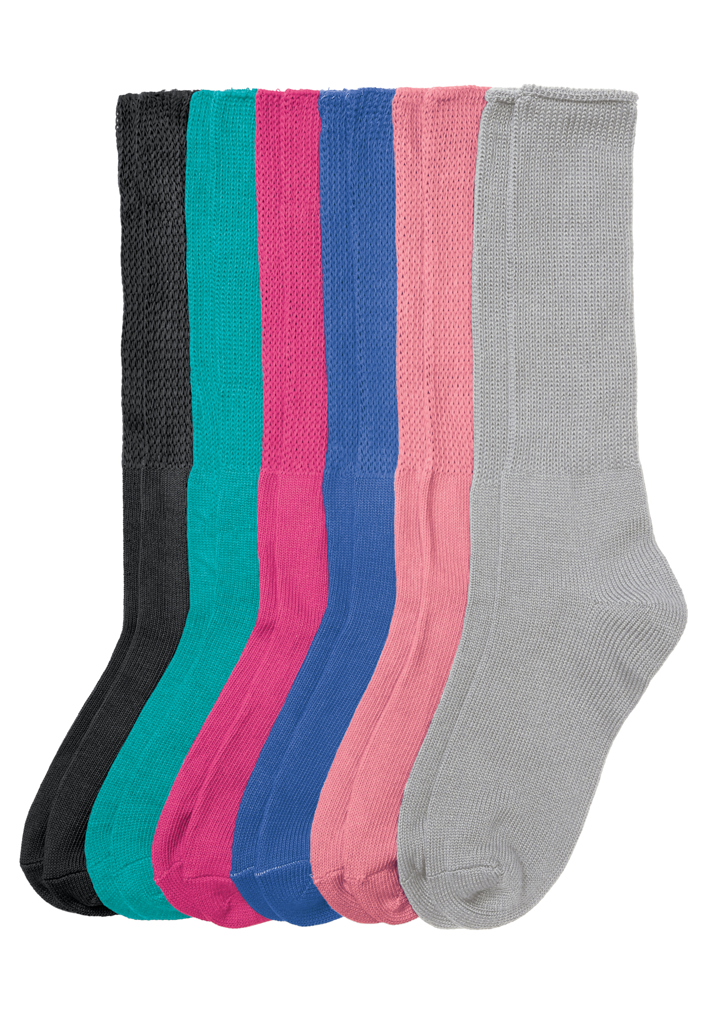 Plus Size Women's 6-Pack Rib Knit Socks by Comfort Choice in Bright Pack (Size 2X) Tights