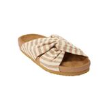 Extra Wide Width Women's The Reese Slip On Footbed Sandal by Comfortview in Khaki (Size 8 1/2 WW)