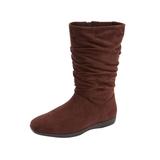 Wide Width Women's The Aneela Wide Calf Boot by Comfortview in Brown (Size 10 W)