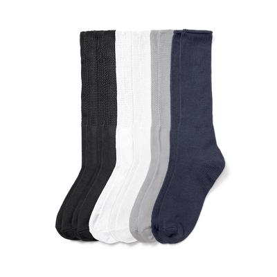 Plus Size Women's 6-Pack Rib Knit Socks by Comfort Choice in Basic Pack (Size 1X) Tights