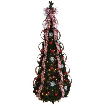 Fully Decorated Pre-Lit 6-Ft. Pop-Up Christmas Tre...