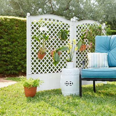 Trellis Fence, Set Of 2 by BrylaneHome in White