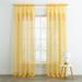 Wide Width BH Studio Pleated Voile Rod-Pocket Panel by BH Studio in Daffodil (Size 56" W 72" L) Window Curtain