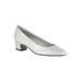 Women's Prim Pump by Easy Street® in Silver Satin (Size 7 1/2 M)