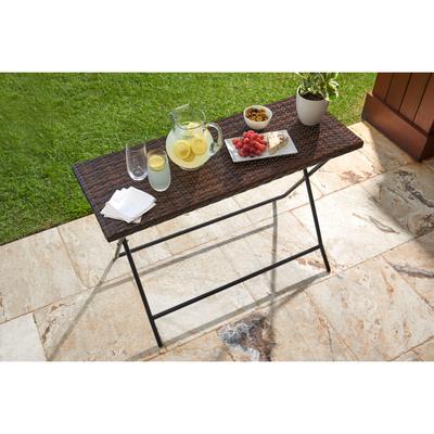 Santiago Folding Table by BrylaneHome in Brown Patio Table