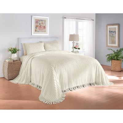 Chenille Bedspread by BrylaneHome in Eggshell (Size QUEEN)