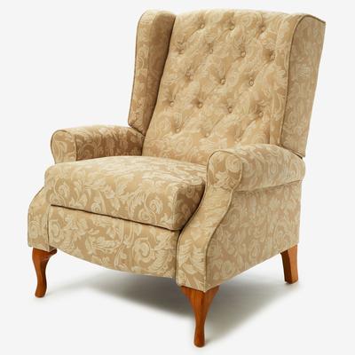 400 lbs. Weight Capacity Queen Ann Recliner by BrylaneHome in Taupe Damask Chair (400 lb. capacity)