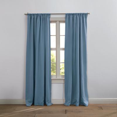 Wide Width BH Studio Room-Darkening Rod-Pocket Panel by BH Studio in Smoke Blue (Size 54