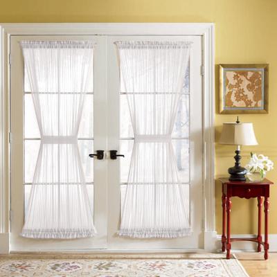 Wide Width BH Studio Sheer Voile Door Panel With Tiebacks by BH Studio in White (Size 60