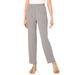 Plus Size Women's Straight-Leg Soft Knit Pant by Roaman's in Medium Heather Grey (Size 3X) Pull On Elastic Waist