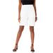 Plus Size Women's Soft Knit Short by Roaman's in White (Size S) Pull On Elastic Waist