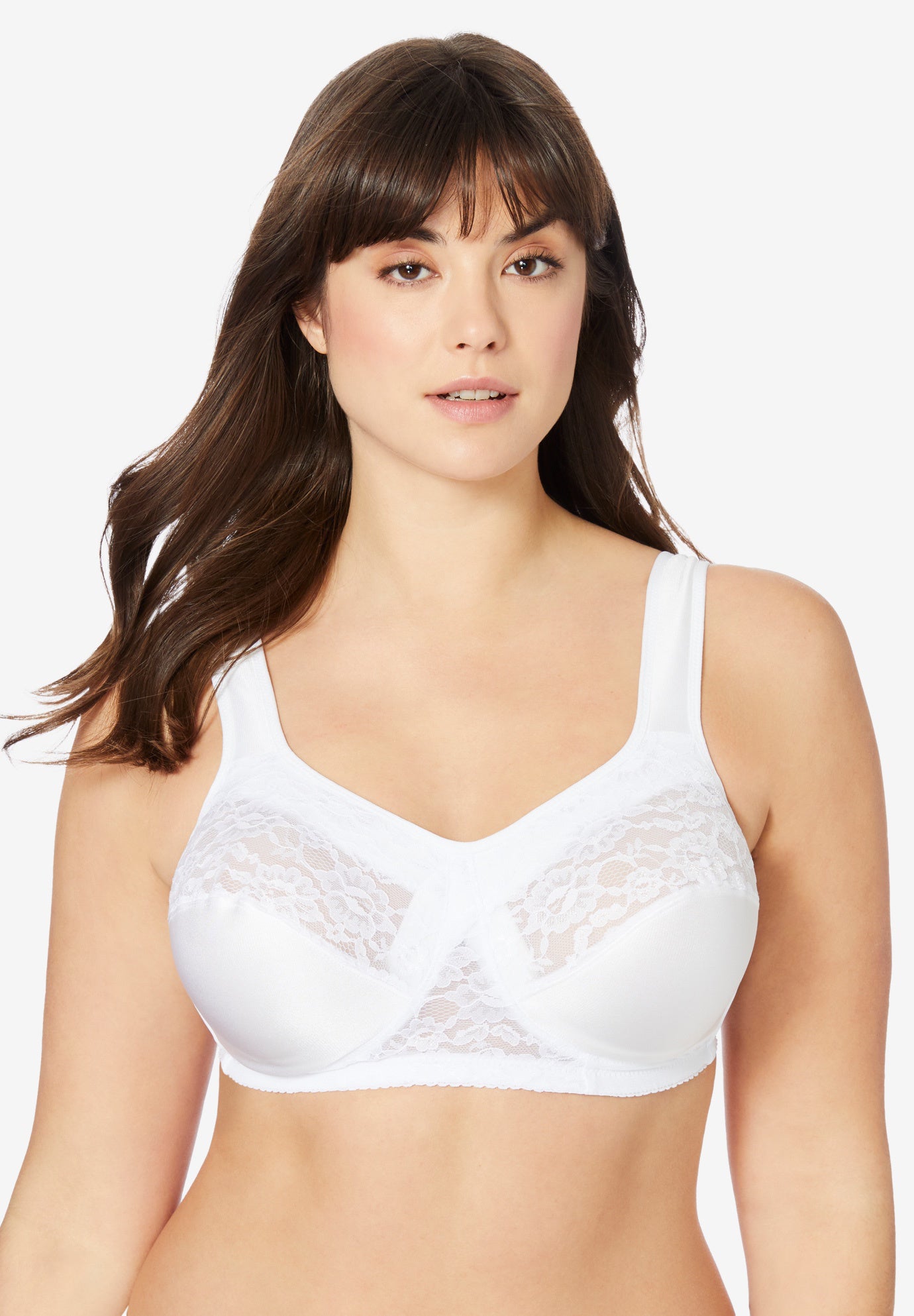 Plus Size Women's Easy Enhancer® Wireless Bra by Comfort Choice in White (Size 50 C)