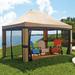 Oversized 10'x20' Instant Pop Up Gazebo with Screen by BrylaneHome in Taupe