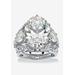 Platinum-Plated Bridal Ring Set Cubic Zirconia (15 3/4 cttw TDW) by PalmBeach Jewelry in Platinum (Size 10)