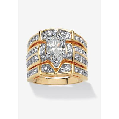 18K Yellow Gold over Sterling Silver Cubic Zirconi...