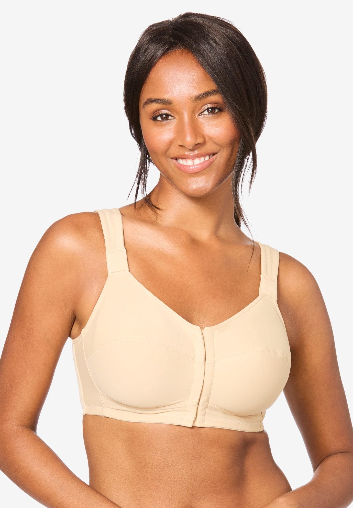 Plus Size Women's Stay Cool Front Close Wireless Posture Bra by Comfort Choice in Nude (Size 52 DDD)