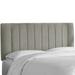 Wesley Channel Seam Headboard by Skyline Furniture in Velvet Light Grey (Size QUEEN)