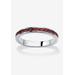 Sterling Silver Simulated Birthstone Stackable Eternity Ring by PalmBeach Jewelry in January (Size 6)