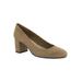 Wide Width Women's Proper Pumps by Easy Street® in Sand Super Suede (Size 9 W)