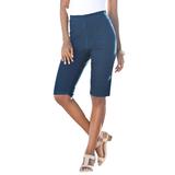 Plus Size Women's Comfort Stretch Bermuda Jean Short by Denim 24/7 in Medium Stonewash (Size 20 W)