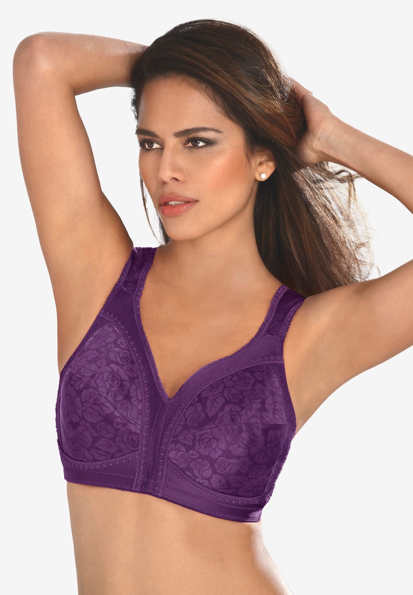 Plus Size Women's Playtex® 18 Hour Ultimate Shoulder Comfort Wireless Bra 4693 by Playtex in Plum Majestic (Size 46 DDD)