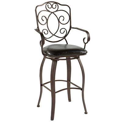 Crested Back Counter Stool, 24"H by Linon Home Décor in Powder