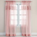 Wide Width BH Studio Pleated Voile Rod-Pocket Panel by BH Studio in Pale Rose (Size 56" W 95" L) Window Curtain