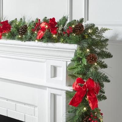 Pre-Lit Classic 6' Garland by BrylaneHome in Green...
