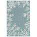 Liora Manne Carmel Coral Border Indoor/Outdoor Rug 23"X7'6" by Brylane Home in Aqua (Size 7'10"X9'10")