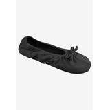 Women's Stretch Satin Ballerina Slippers by MUK LUKS in Black (Size SMALL)