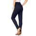 Plus Size Women's Skinny-Leg Comfort Stretch Jean by Denim 24/7 in Indigo Wash (Size 16 WP) Elastic Waist Jegging
