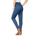 Plus Size Women's Skinny-Leg Comfort Stretch Jean by Denim 24/7 in Medium Stonewash Sanded (Size 12 T) Elastic Waist Jegging