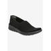 Wide Width Women's Glee Slip-On by BZees in Black Knit (Size 7 1/2 W)