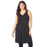 Plus Size Women's Swing Ultimate Tunic Tank by Roaman's in Black (Size M) Top