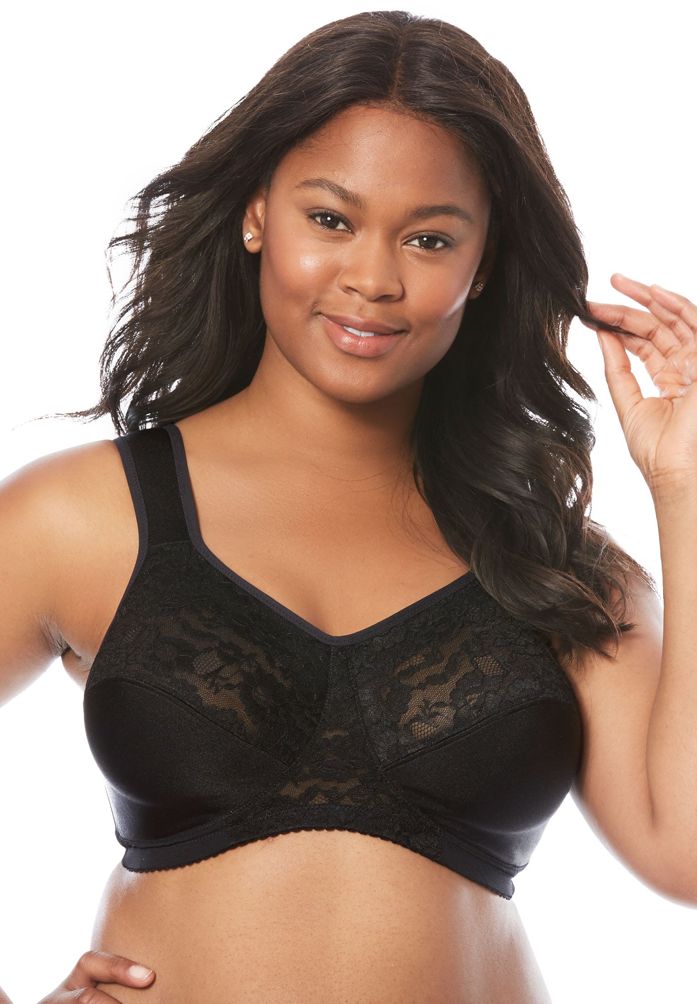 Plus Size Women's Easy Enhancer® Wireless Bra by Comfort Choice in Black (Size 50 DD)