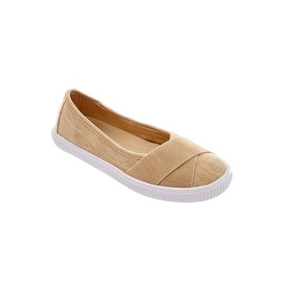 Women's The Jazlyn Slip-On Sneaker by Comfortview in Khaki (Size 8 1/2 M)