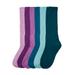 Plus Size Women's 6-Pack Rib Knit Socks by Comfort Choice in Jewel Tone Pack (Size 1X) Tights