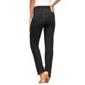 Plus Size Women's Invisible Stretch® Contour Straight-Leg Jean by Denim 24/7 in Black Denim (Size 26 T)
