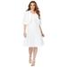 Plus Size Women's Fit-And-Flare Jacket Dress by Roaman's in White (Size 20 W) Suit