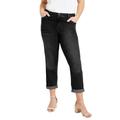 Plus Size Women's Invisible Stretch® Contour Boyfriend Jean by Denim 24/7 in Black Denim (Size 26 W)