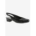 Extra Wide Width Women's Dea Slingbacks by Trotters® in Black Croco Patent (Size 7 WW)