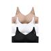 Plus Size Women's 3-Pack Front-Close Cotton Wireless Bra by Comfort Choice in Basic Assorted (Size 38 G)