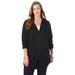 Plus Size Women's Fleece Zip Hoodie Jacket by Roaman's in Black (Size 2X)