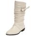 Extra Wide Width Women's The Heather Wide Calf Boot by Comfortview in Winter White (Size 7 1/2 WW)