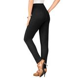 Plus Size Women's Skinny-Leg Comfort Stretch Jean by Denim 24/7 in Black Denim (Size 16 T) Elastic Waist Jegging
