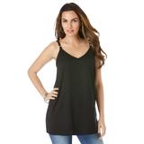 Plus Size Women's V-Neck Cami by Roaman's in Black (Size 26 W) Top