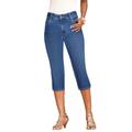 Plus Size Women's Invisible Stretch® Contour Capri Jean by Denim 24/7 in Medium Wash (Size 26 W) Jeans